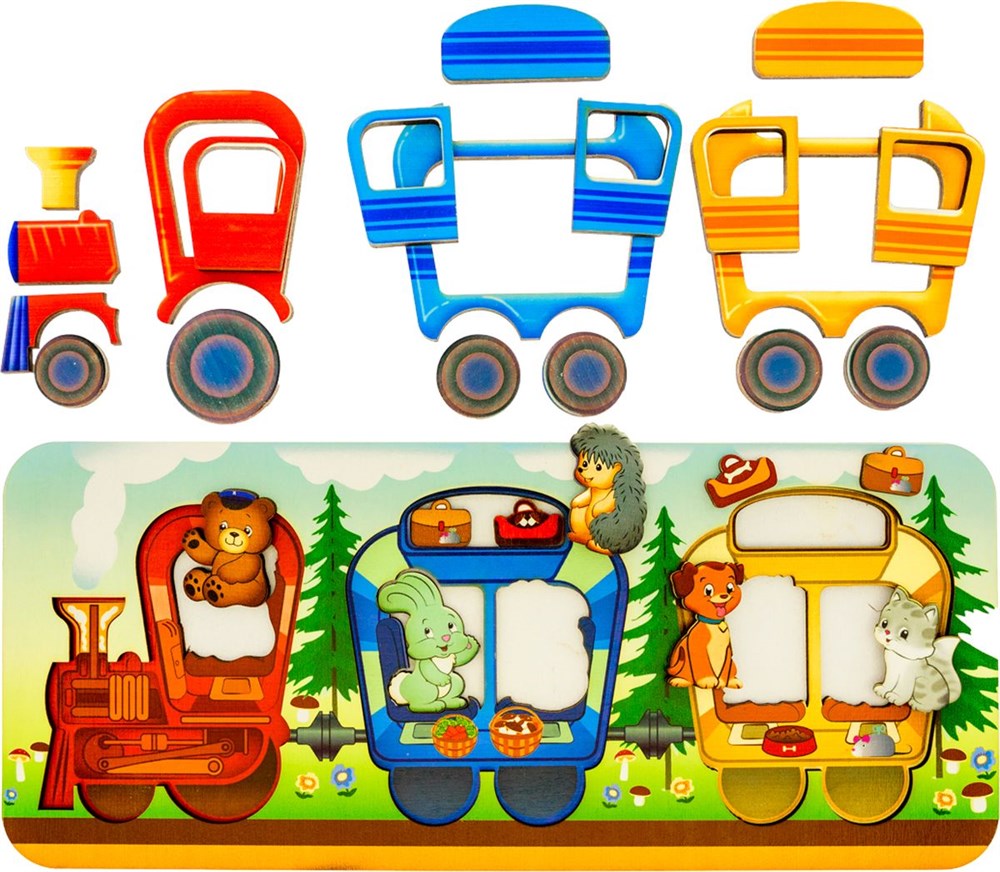 Детский паровоз с вагонами